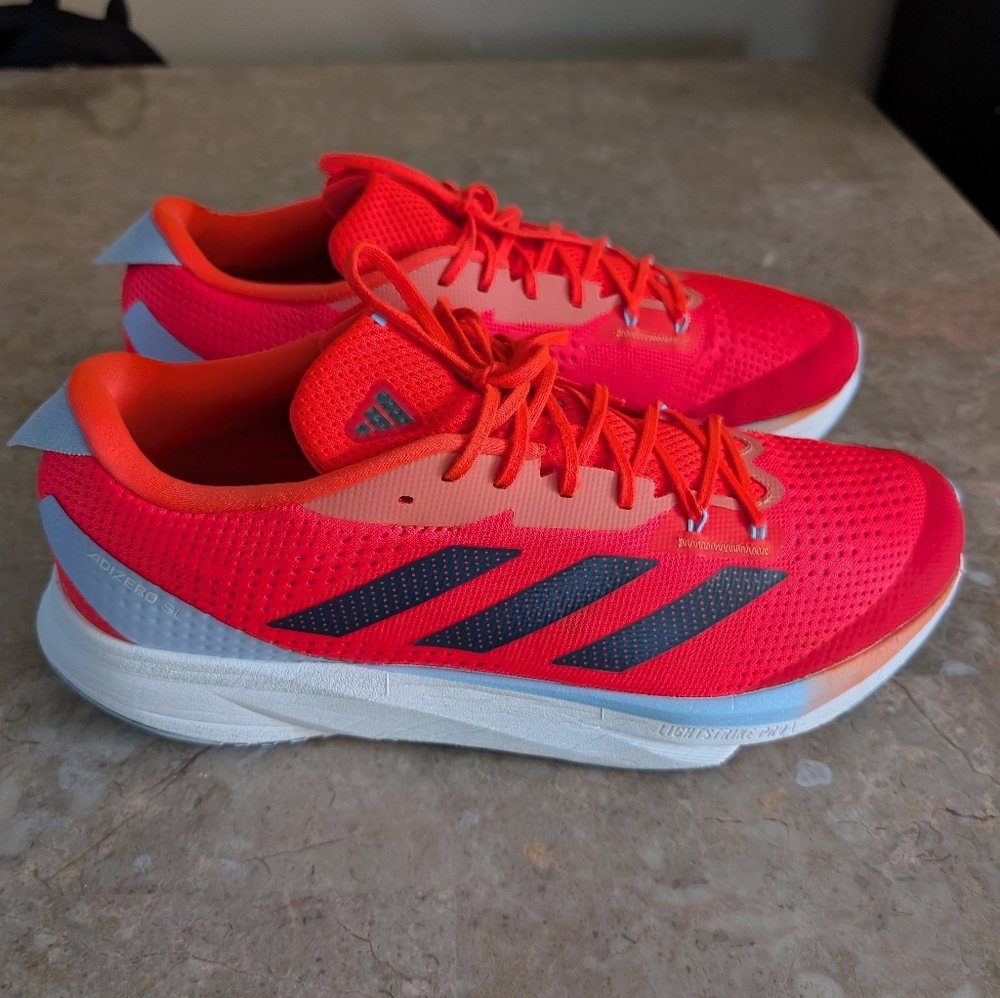 Adidas Adizero SL Marathon Running Shoes White Solar Red Men's Size 13 No Box